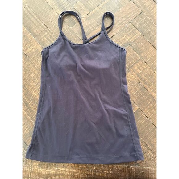 T by Talbots Talbots Navy Blue Workout Tank Size XS With Shelf Bra - Picture 2 of 5